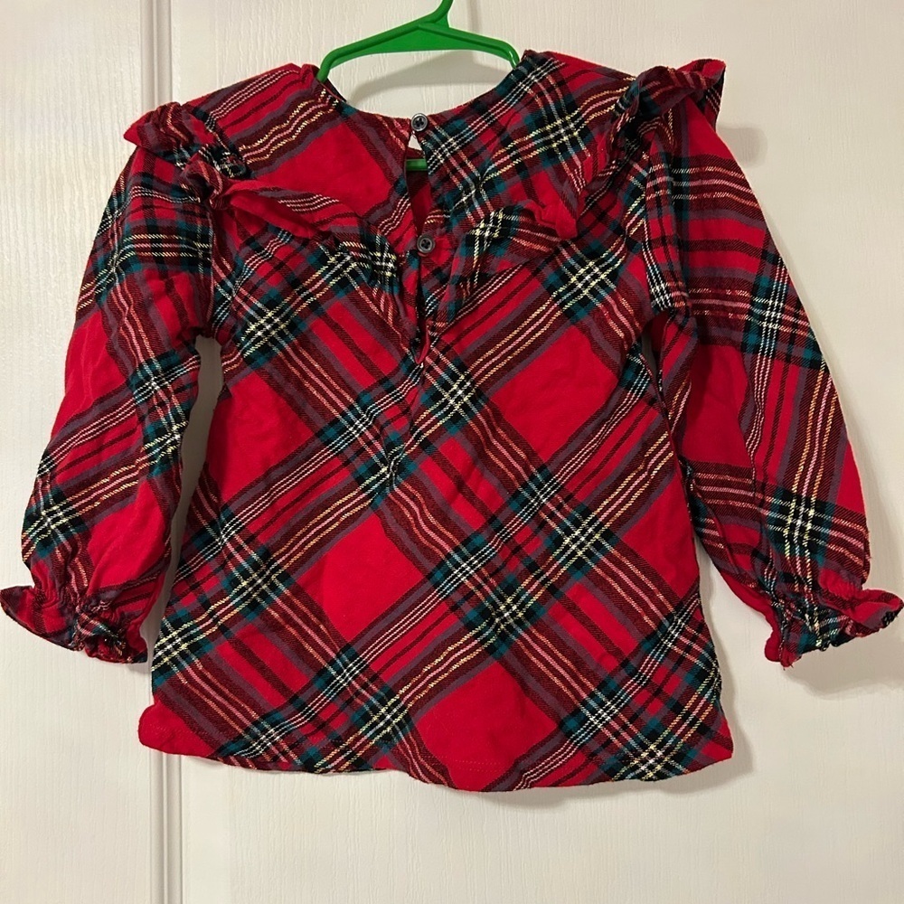 Girls Plaid Ruffle Top - Picture 2 of 4